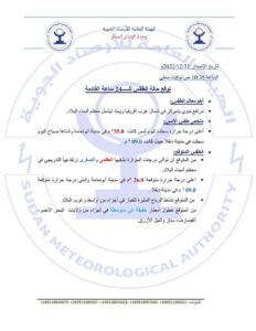 السودان... أمطار  متوقعة في (4) ولايات