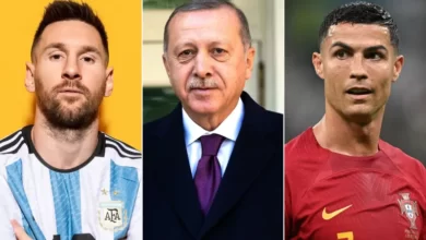 رونالدو (يمين) وميسي (يسار) أيهما يفضل الرئيس أردوغان؟ (وكالات)