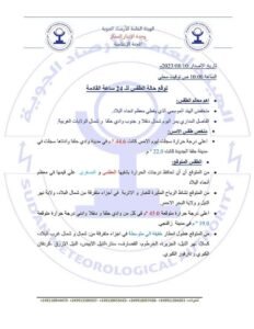 نشاط للرياح المثيرة للغبار والأتربة ببعض ولايات البلاد
