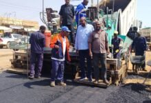 رصف المسار الغربي لشارع الكدرو